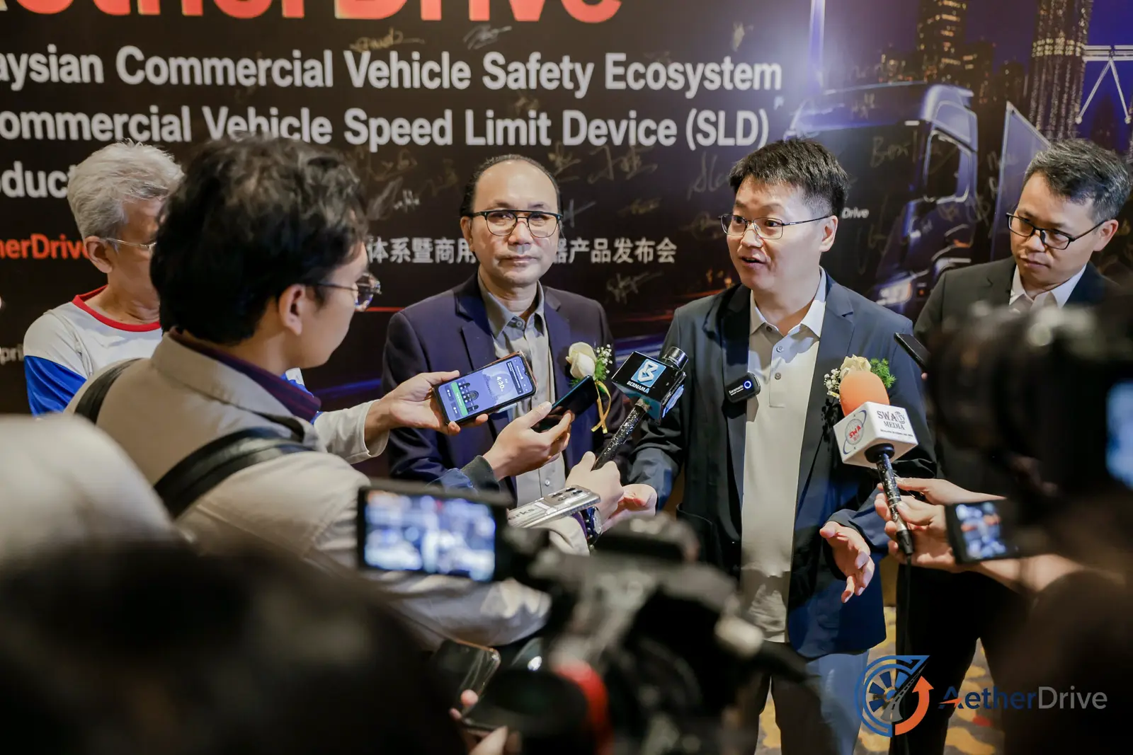 Media interviews at the launch event